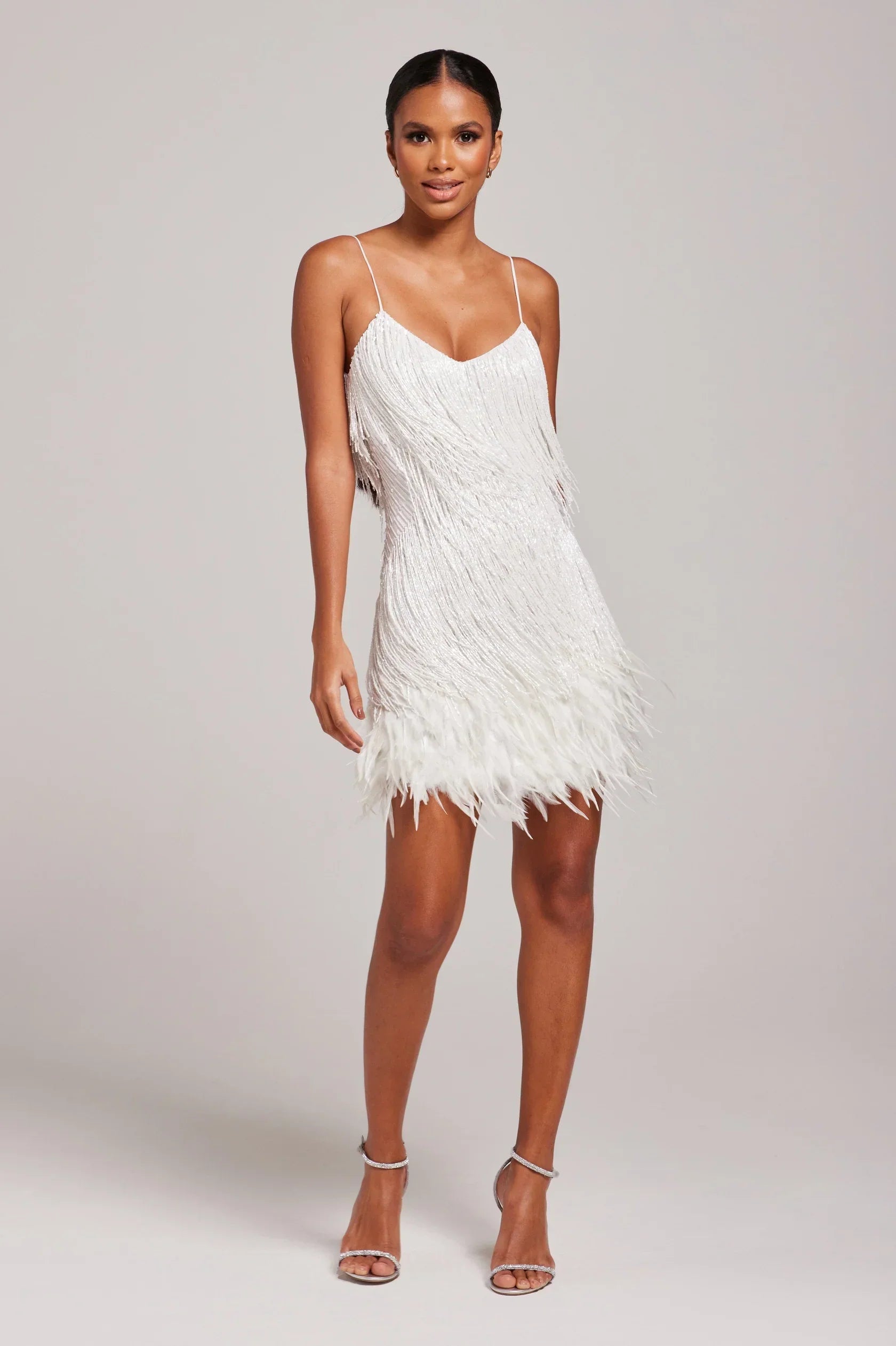 Brielle - Vestido mini de plumas