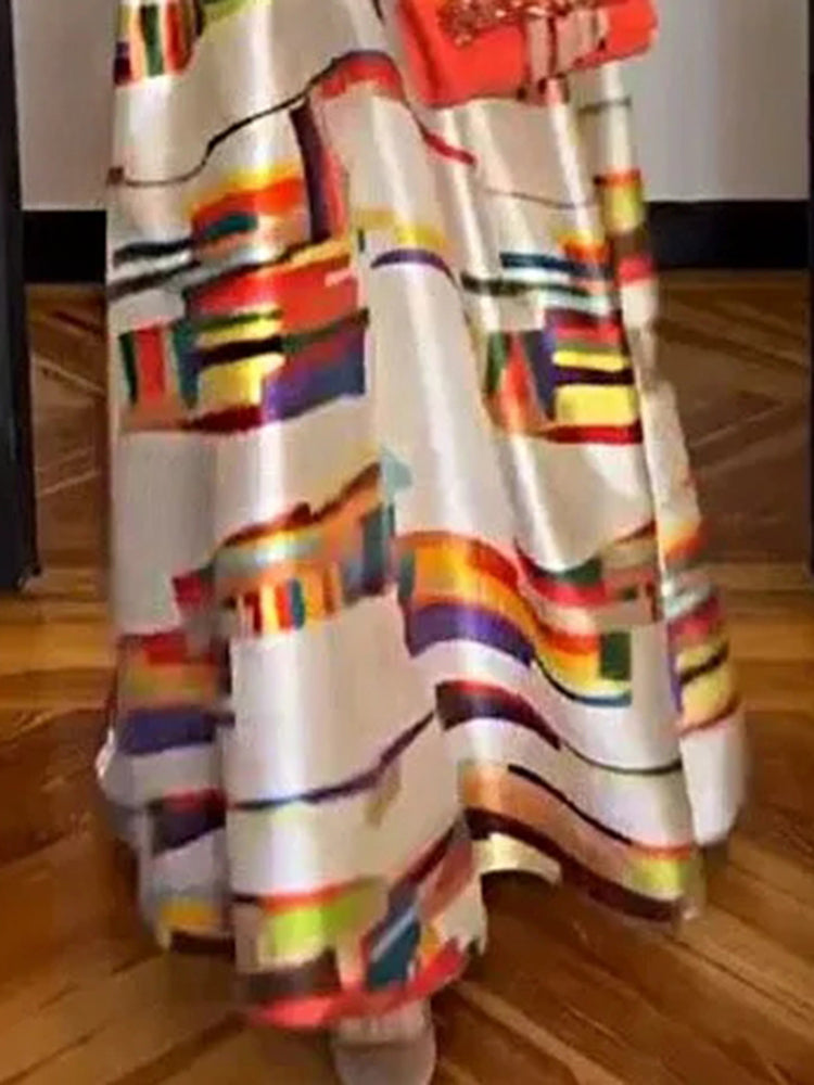Isabeau - Vestido largo geométrico