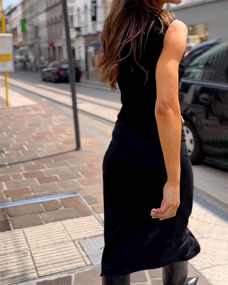 Estefany - Vestido largo sin mangas elegante y cómodo