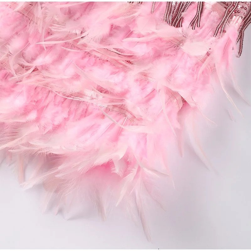 Brielle - Vestido mini de plumas