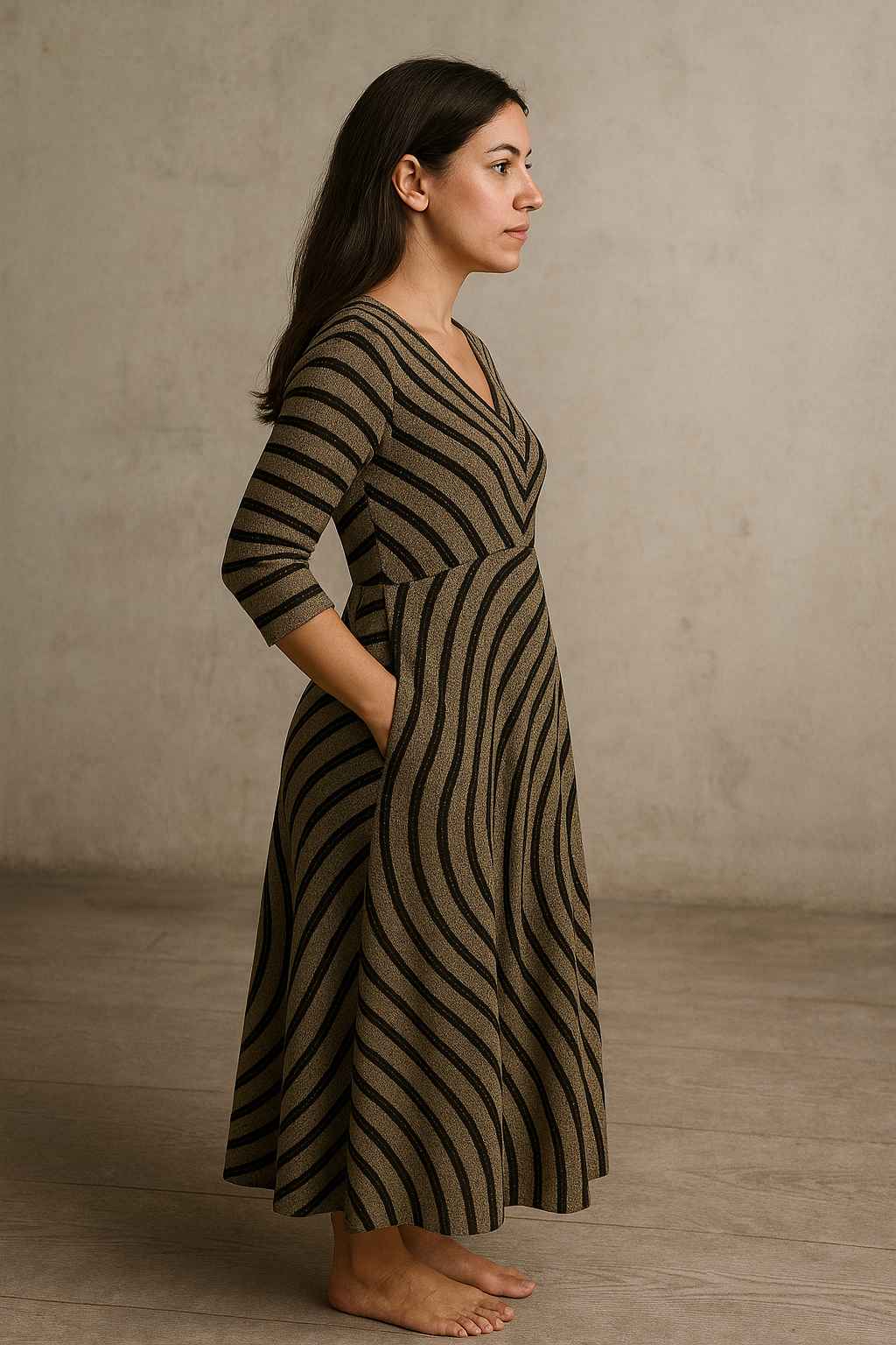 Ayla - Vestido vintage de rayas