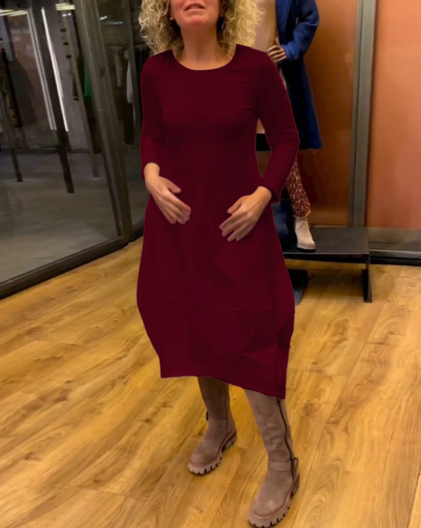 Coco - Vestido midi negro con bolsillos