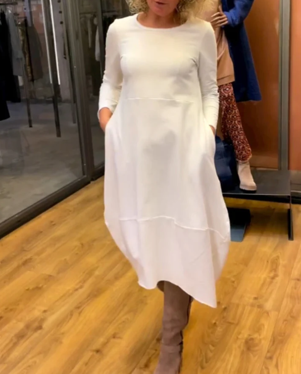 Coco - Vestido midi negro con bolsillos
