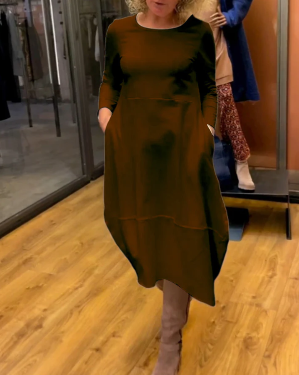 Coco - Vestido midi negro con bolsillos