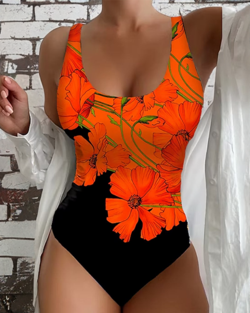 Lucy - Elegante bañador de una sola pieza con estampado floral