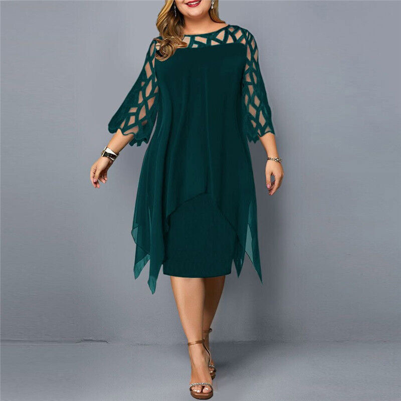 Cora - Vestido Midi Chic de Talla Grande para Mujeres Modernas