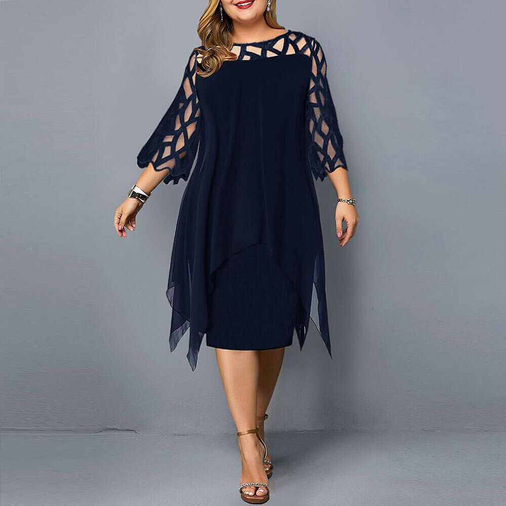 Cora - Vestido Midi Chic de Talla Grande para Mujeres Modernas