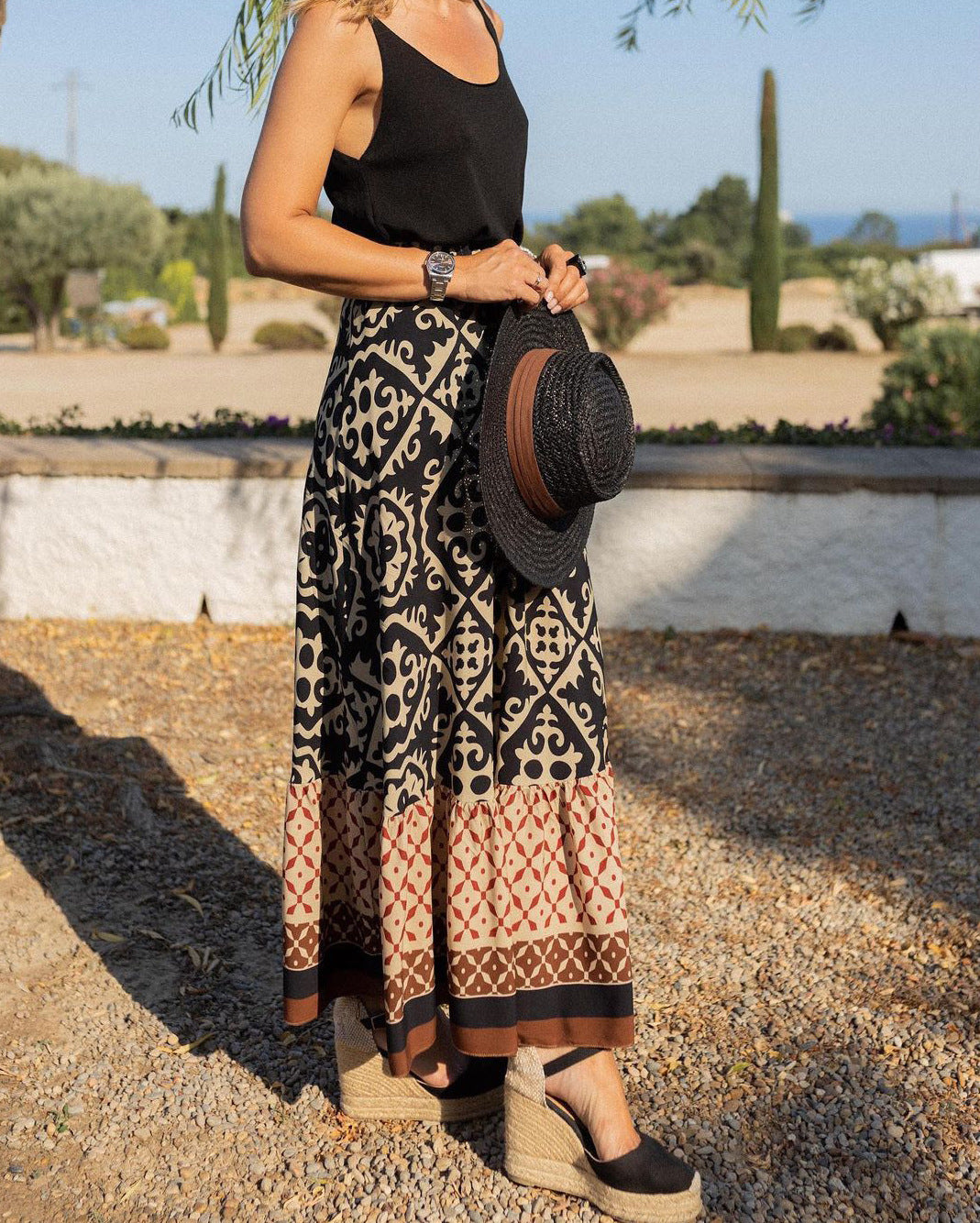 Nima - Boho Breeze Maxi Falda