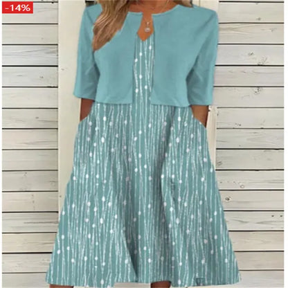 Elise - Vestido midi de dos piezas con estampado floral