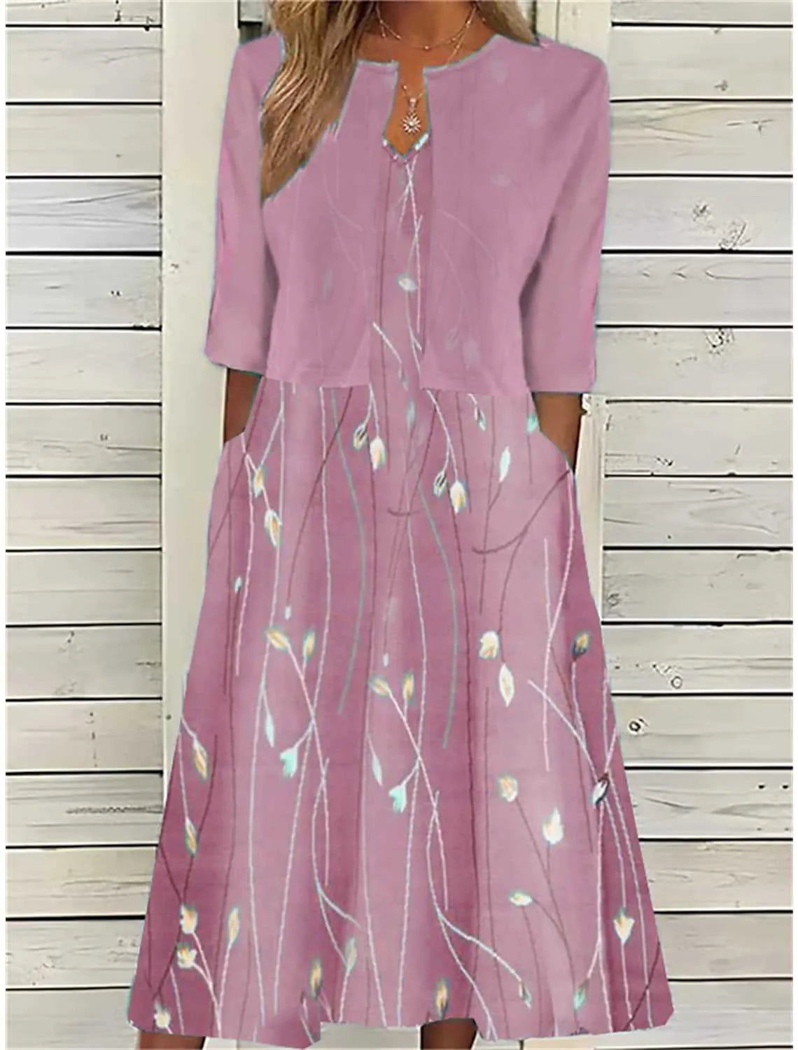Elise - Vestido midi de dos piezas con estampado floral