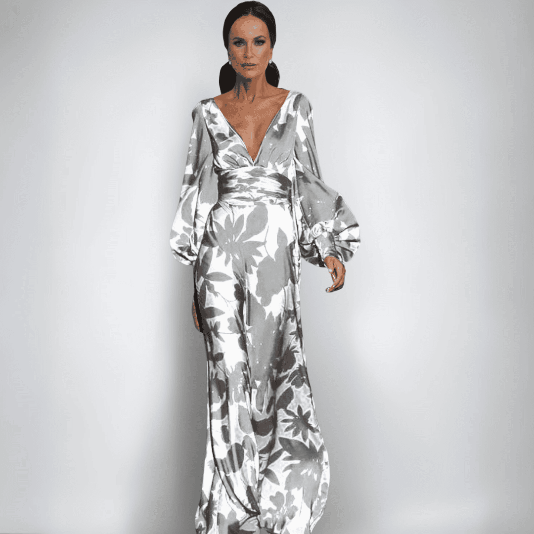 Casey - Elegante Vestido Cruzado con Flores