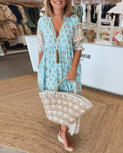 Belita - Vestido Maxi Bohemio con Volantes