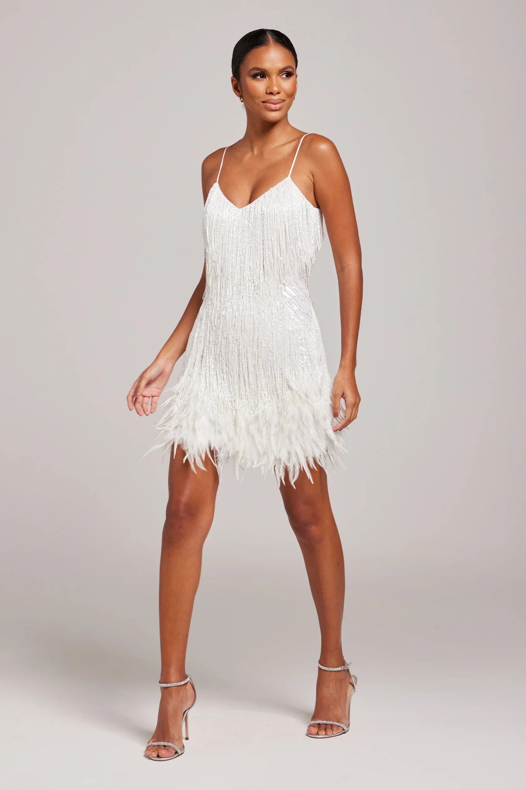 Brielle - Vestido mini de plumas
