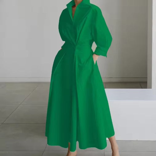 Esther - Elegante Vestido Camisero de Algodón para Primavera