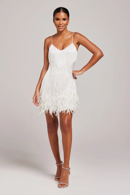 Brielle - Vestido mini de plumas