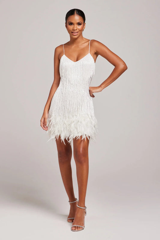 Brielle - Vestido mini de plumas