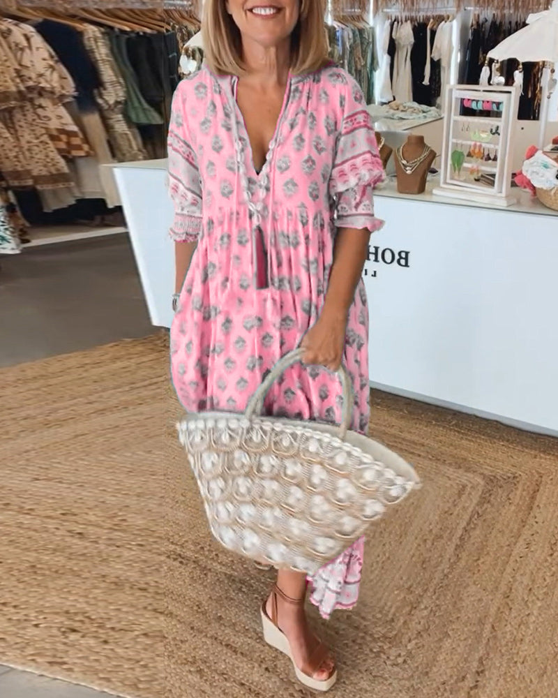 Belita - Vestido Maxi Bohemio con Volantes