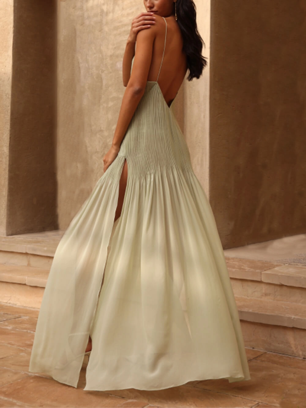 Nila - Vestido Plisado con Patchwork