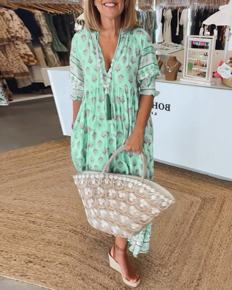 Belita - Vestido Maxi Bohemio con Volantes