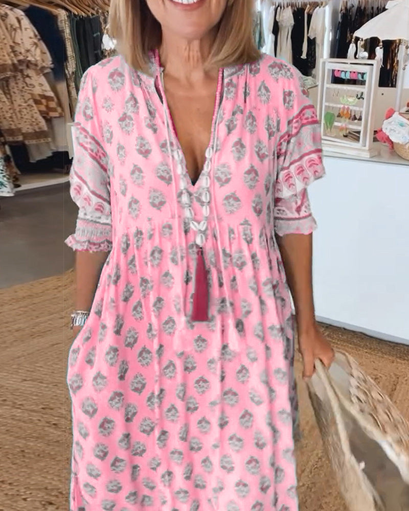 Belita - Vestido Maxi Bohemio con Volantes