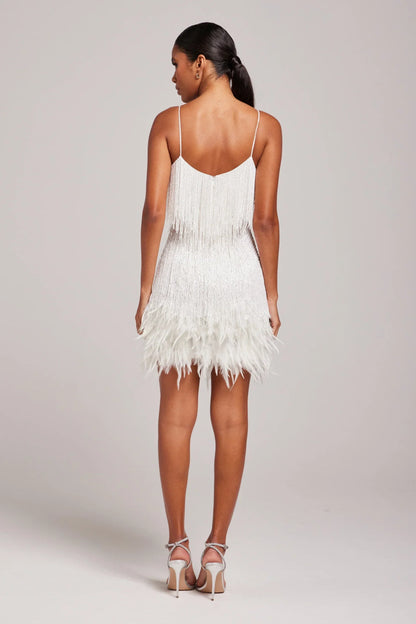Brielle - Vestido mini de plumas