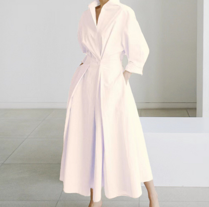 Esther - Elegante Vestido Camisero de Algodón para Primavera