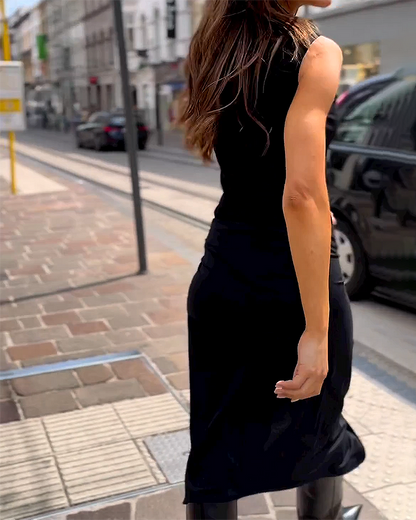 Estefany - Vestido largo sin mangas elegante y cómodo