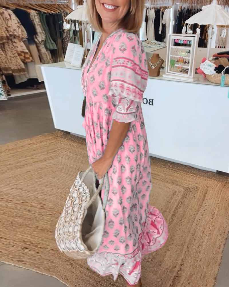 Belita - Vestido Maxi Bohemio con Volantes
