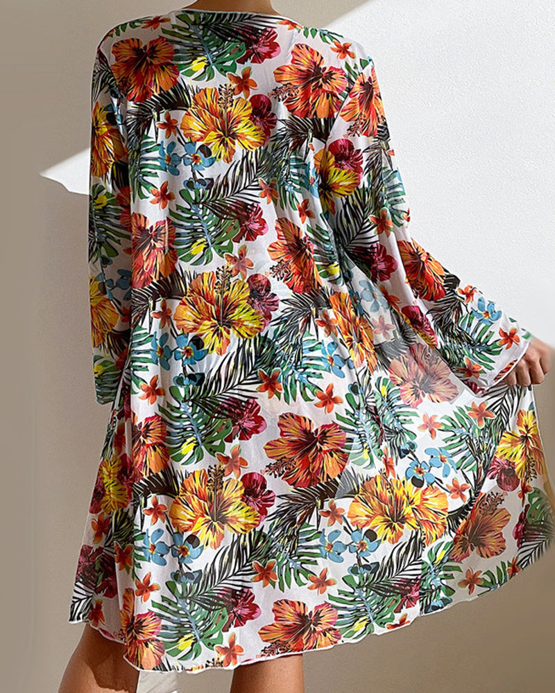 Glenda - Bikini con falda floral