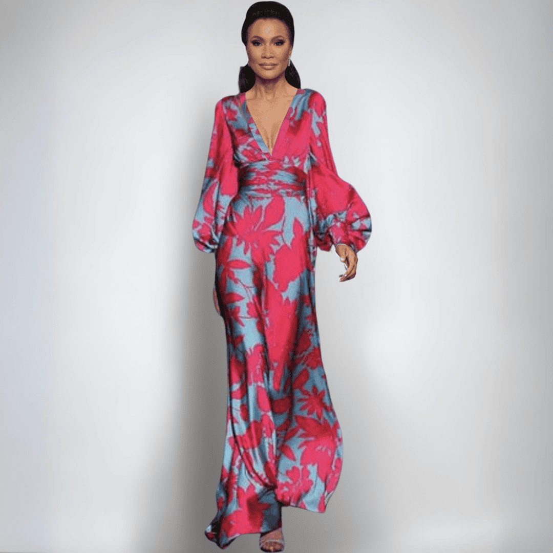 Casey - Elegante Vestido Cruzado con Flores