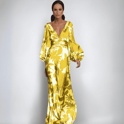 Casey - Elegante Vestido Cruzado con Flores