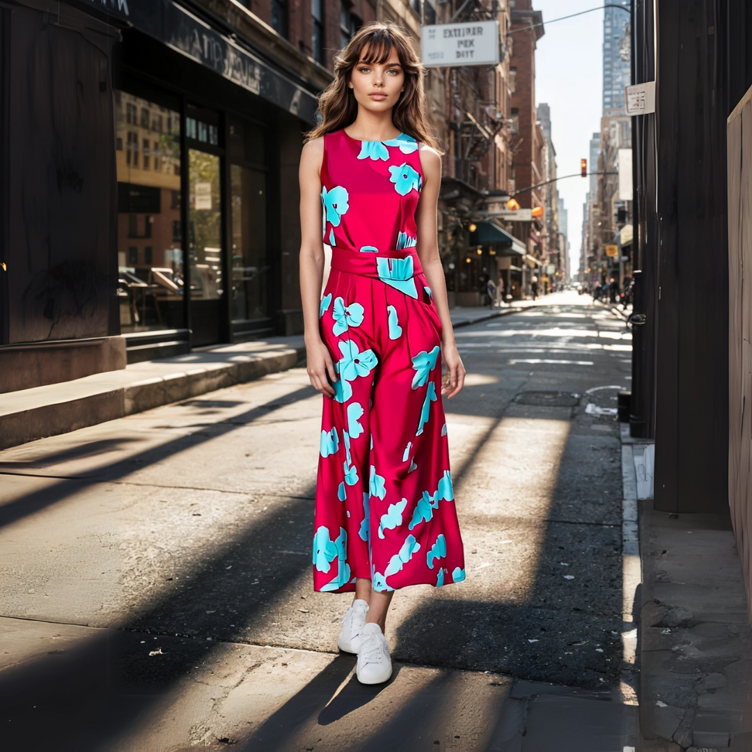 Kara - Vestido elegante de noche con estampado floral