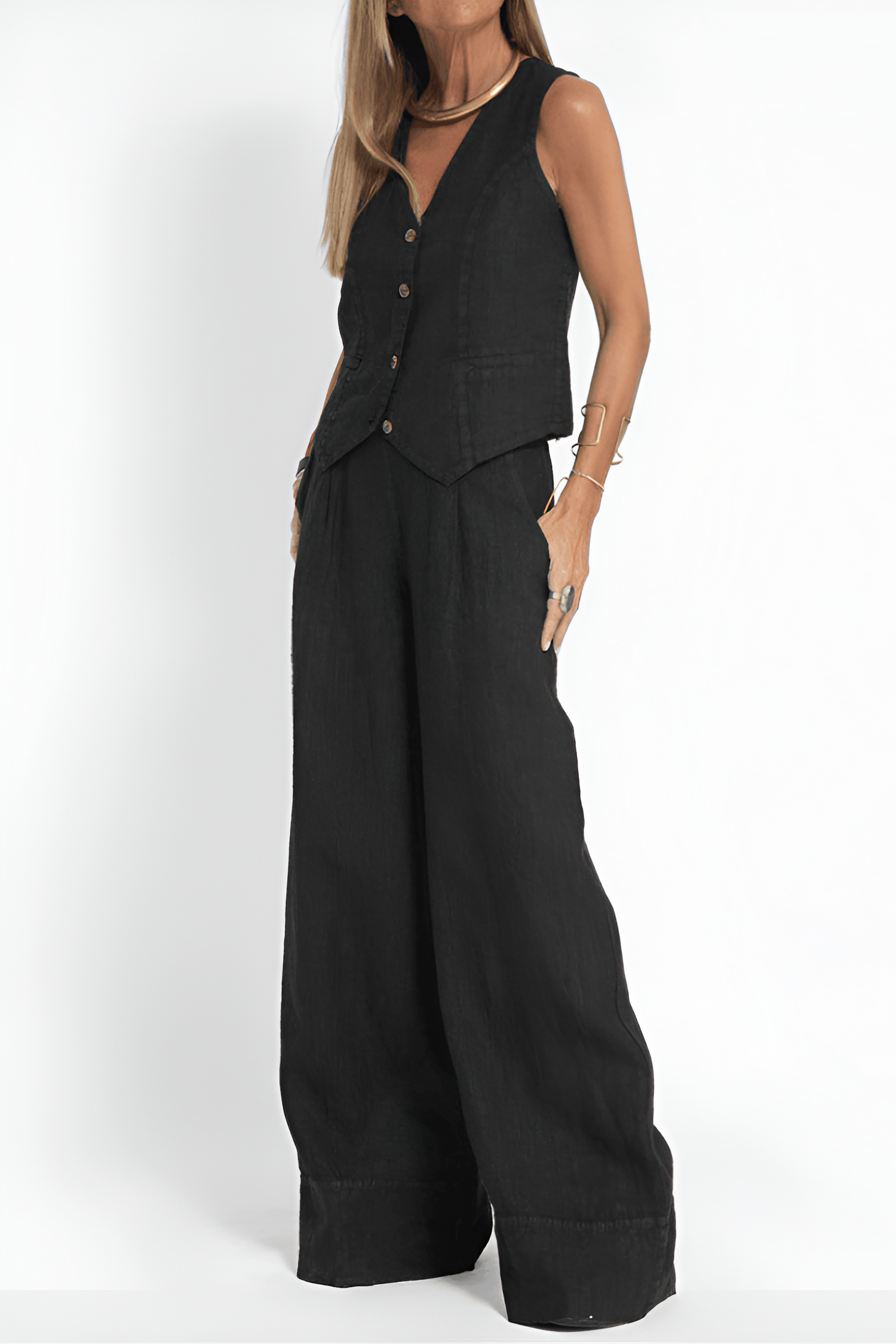 Martina - Top elegante para mujer (+ pantalón a juego GRATIS)