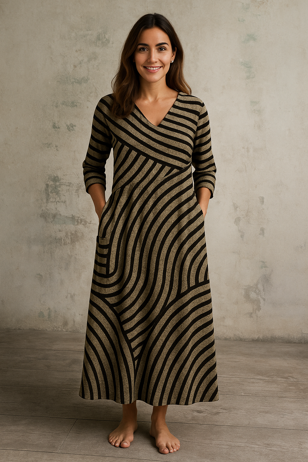Ayla - Vestido vintage de rayas