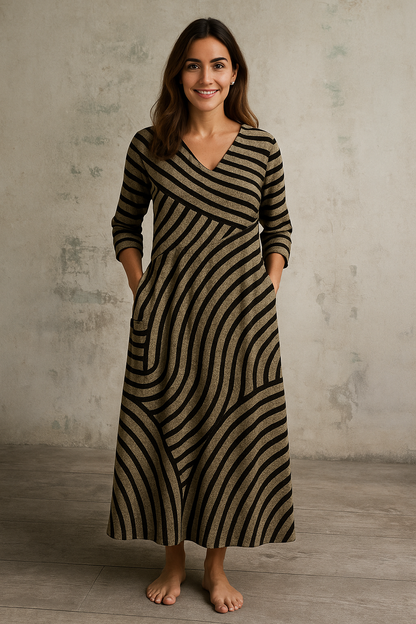 Ayla - Vestido vintage de rayas