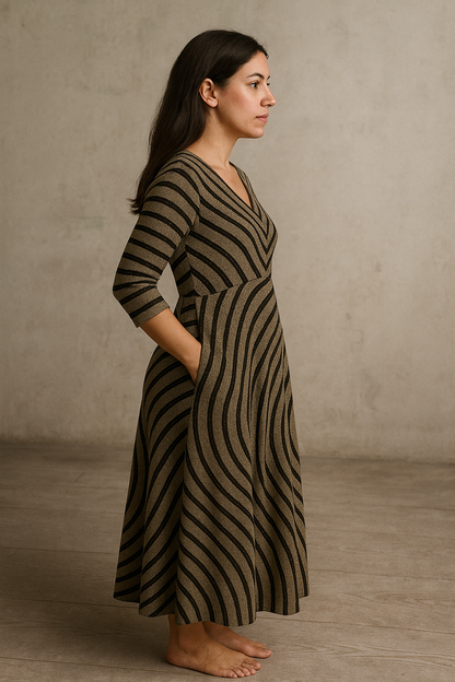 Ayla - Vestido vintage de rayas