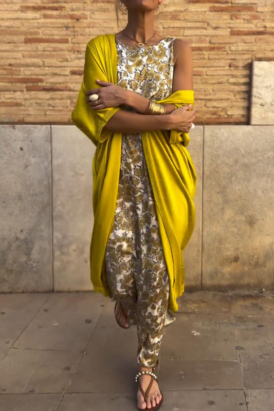 Benita – Vestido largo elegante con cárdigan a juego