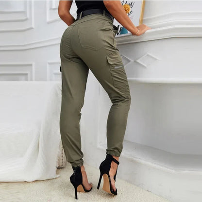 Brisha - Pantalones cargo de mezclilla tipo felpa