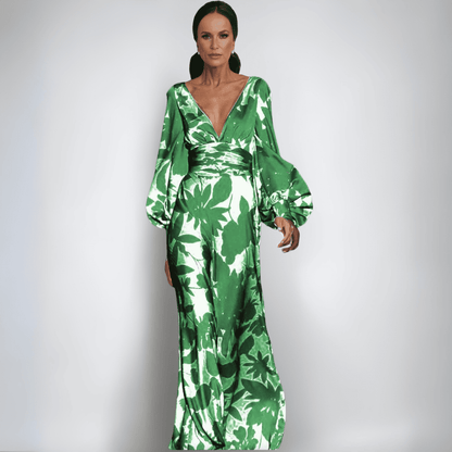 Casey - Elegante Vestido Cruzado con Flores