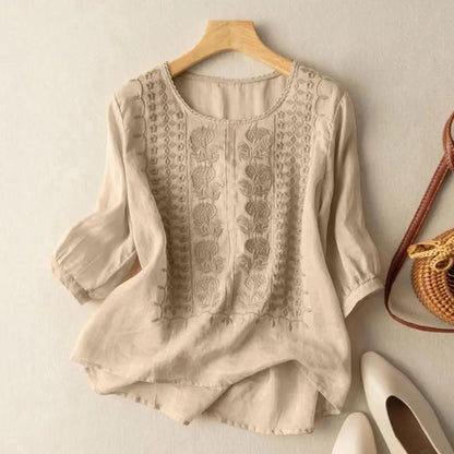 Milica – Bordada Blusa Relajada