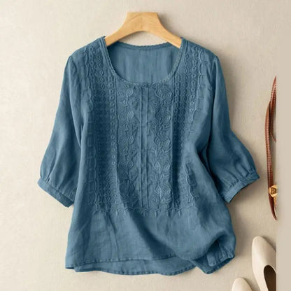 Milica – Bordada Blusa Relajada
