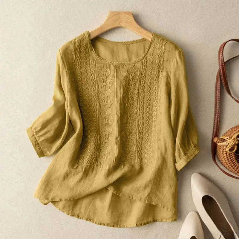 Milica – Bordada Blusa Relajada