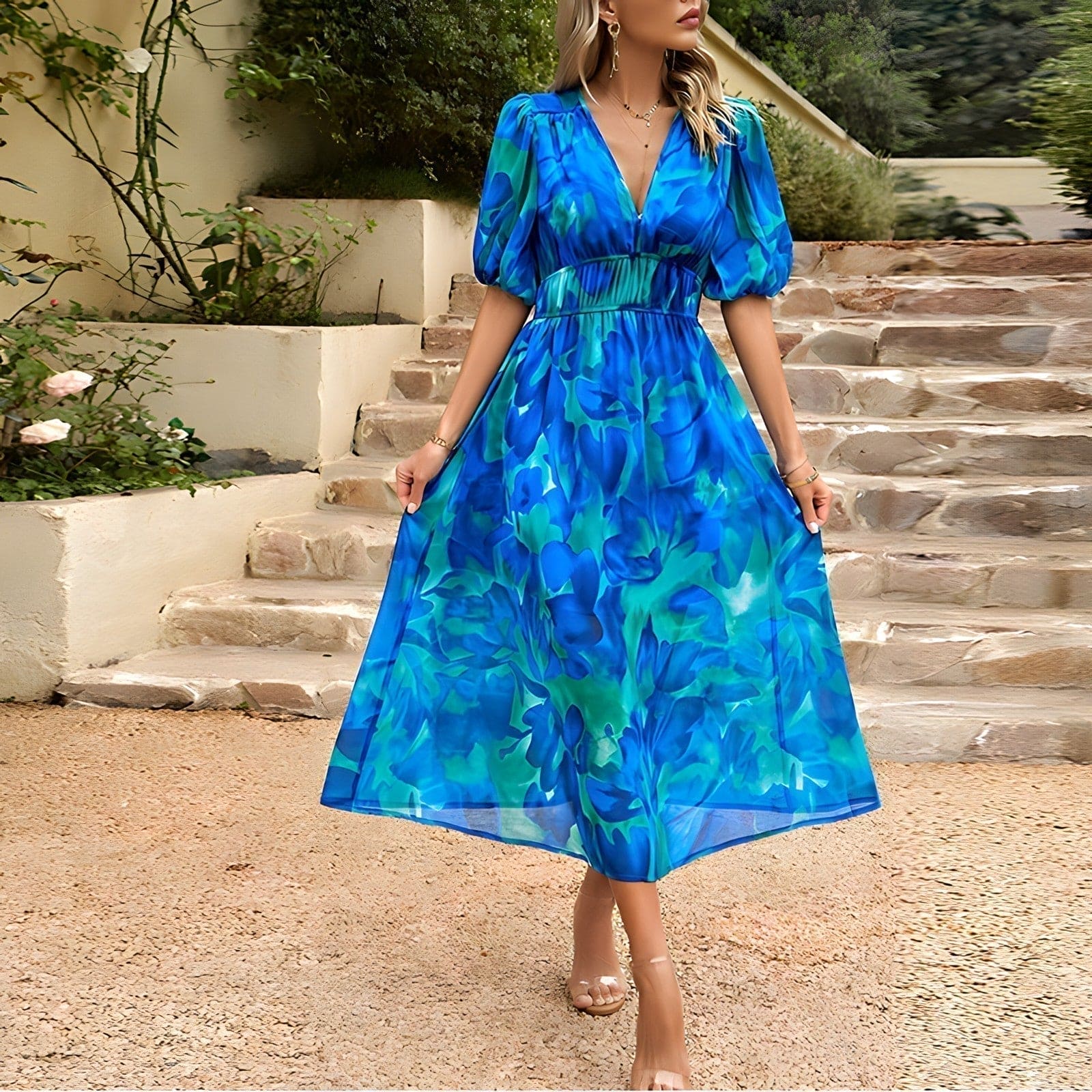 Blessie – Vestido largo con estampado floral