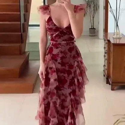 Flora - Vestido con Volantes y Detalles Florales