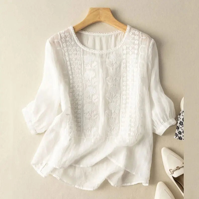Milica – Bordada Blusa Relajada