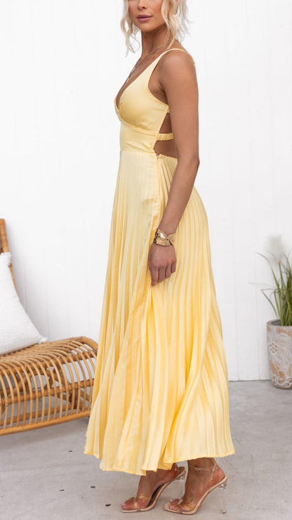 Aby - Vestido largo amarillo