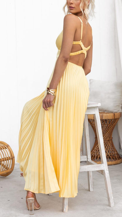 Aby - Vestido largo amarillo