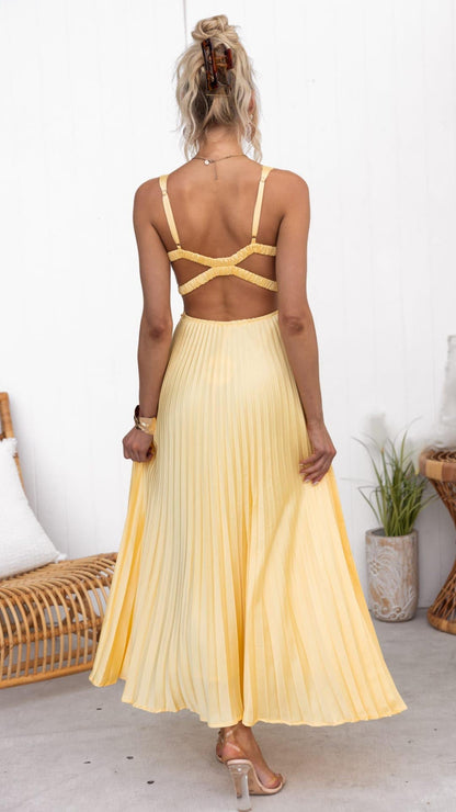 Aby - Vestido largo amarillo