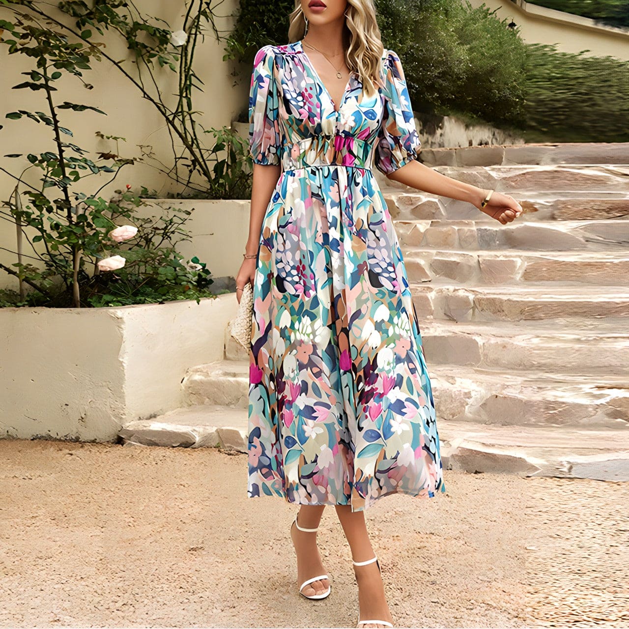 Blessie – Vestido largo con estampado floral