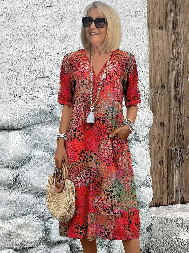 Hawa - Vestido vibrante de media longitud